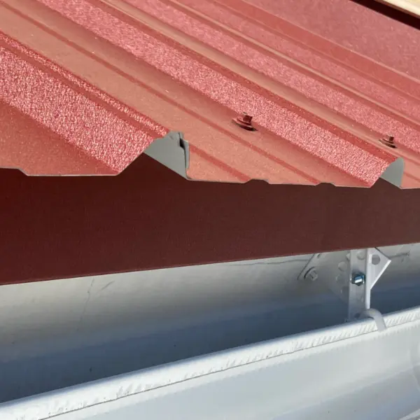 Finished Metal Roof in Textured Colonial Red Color